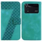 For Xiaomi Poco M4 Pro 7-shaped Embossed Leather Phone Case(Green) - 1