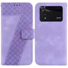 For Xiaomi Poco M4 Pro 7-shaped Embossed Leather Phone Case(Purple) - 1