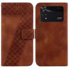 For Xiaomi Poco M4 Pro 7-shaped Embossed Leather Phone Case(Brown) - 1