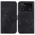 For Xiaomi Poco M4 Pro 7-shaped Embossed Leather Phone Case(Black) - 1