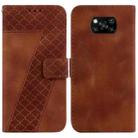 For Xiaomi Poco X3 NFC/Poco X3/Poco X3 Pro 7-shaped Embossed Leather Phone Case(Brown) - 1