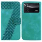 For Xiaomi Poco X4 Pro 5G 7-shaped Embossed Leather Phone Case(Green) - 1