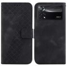 For Xiaomi Poco X4 Pro 5G 7-shaped Embossed Leather Phone Case(Black) - 1