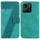 For Xiaomi Redmi 10A 7-shaped Embossed Leather Phone Case(Green) - 1