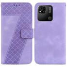 For Xiaomi Redmi 10A 7-shaped Embossed Leather Phone Case(Purple) - 1