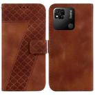 For Xiaomi Redmi 10A 7-shaped Embossed Leather Phone Case(Brown) - 1