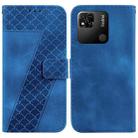 For Xiaomi Redmi 10A 7-shaped Embossed Leather Phone Case(Blue) - 1