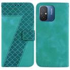 For Xiaomi Redmi 12C/11A 7-shaped Embossed Leather Phone Case(Green) - 1