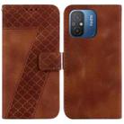 For Xiaomi Redmi 12C/11A 7-shaped Embossed Leather Phone Case(Brown) - 1