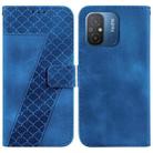 For Xiaomi Redmi 12C/11A 7-shaped Embossed Leather Phone Case(Blue) - 1