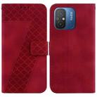 For Xiaomi Redmi 12C/11A 7-shaped Embossed Leather Phone Case(Red) - 1