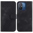 For Xiaomi Redmi 12C/11A 7-shaped Embossed Leather Phone Case(Black) - 1