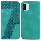 For Xiaomi Redmi A1/A2 7-shaped Embossed Leather Phone Case(Green) - 1