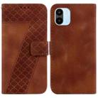 For Xiaomi Redmi A1/A2 7-shaped Embossed Leather Phone Case(Brown) - 1