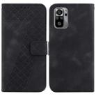 For Xiaomi Redmi Note 10 4G/Note 10S 7-shaped Embossed Leather Phone Case(Black) - 1