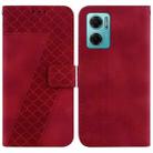 For Xiaomi Redmi Note 11E/Redmi 10 5G 7-shaped Embossed Leather Phone Case(Red) - 1