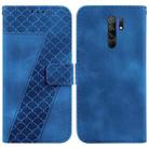 For Xiaomi Redmi 9/9 Prime/Poco M2 7-shaped Embossed Leather Phone Case(Blue) - 1