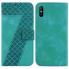 For Xiaomi Redmi 9A 7-shaped Embossed Leather Phone Case(Green) - 1