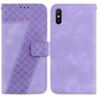 For Xiaomi Redmi 9A 7-shaped Embossed Leather Phone Case(Purple) - 1