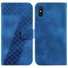 For Xiaomi Redmi 9A 7-shaped Embossed Leather Phone Case(Blue) - 1