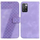 For Xiaomi Redmi 10/10 Prime 7-shaped Embossed Leather Phone Case(Purple) - 1