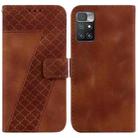 For Xiaomi Redmi 10/10 Prime 7-shaped Embossed Leather Phone Case(Brown) - 1