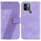 For Xiaomi Redmi A1+ 4G Global/Poco C50/Poco C51 7-shaped Embossed Leather Phone Case(Purple) - 1