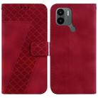 For Xiaomi Redmi A1+ 4G Global/Poco C50/Poco C51 7-shaped Embossed Leather Phone Case(Red) - 1