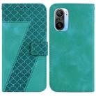 For Xiaomi Redmi K40/K40 Pro/Poco F3/11i/Mi 11X/Mi 11X Pro 7-shaped Embossed Leather Phone Case(Green) - 1