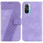 For Xiaomi Redmi K40/K40 Pro/Poco F3/11i/Mi 11X/Mi 11X Pro 7-shaped Embossed Leather Phone Case(Purple) - 1