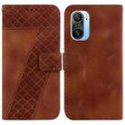For Xiaomi Redmi K40/K40 Pro/Poco F3/11i/Mi 11X/Mi 11X Pro 7-shaped Embossed Leather Phone Case(Brown) - 1
