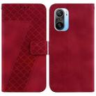 For Xiaomi Redmi K40/K40 Pro/Poco F3/11i/Mi 11X/Mi 11X Pro 7-shaped Embossed Leather Phone Case(Red) - 1