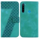 For Xiaomi Redmi Note 8 7-shaped Embossed Leather Phone Case(Green) - 1