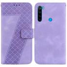 For Xiaomi Redmi Note 8 7-shaped Embossed Leather Phone Case(Purple) - 1