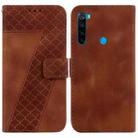 For Xiaomi Redmi Note 8 7-shaped Embossed Leather Phone Case(Brown) - 1