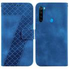 For Xiaomi Redmi Note 8 7-shaped Embossed Leather Phone Case(Blue) - 1