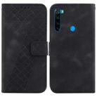 For Xiaomi Redmi Note 8 7-shaped Embossed Leather Phone Case(Black) - 1