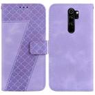 For Xiaomi Redmi Note 8 Pro 7-shaped Embossed Leather Phone Case(Purple) - 1