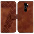 For Xiaomi Redmi Note 8 Pro 7-shaped Embossed Leather Phone Case(Brown) - 1