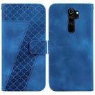 For Xiaomi Redmi Note 8 Pro 7-shaped Embossed Leather Phone Case(Blue) - 1