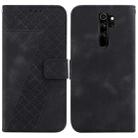 For Xiaomi Redmi Note 8 Pro 7-shaped Embossed Leather Phone Case(Black) - 1