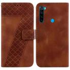 For Xiaomi Redmi Note 8T 7-shaped Embossed Leather Phone Case(Brown) - 1