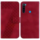 For Xiaomi Redmi Note 8T 7-shaped Embossed Leather Phone Case(Red) - 1