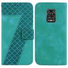 For Xiaomi Redmi Note 9 Pro/Note 9S/Note 9 Pro Max 7-shaped Embossed Leather Phone Case(Green) - 1