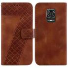 For Xiaomi Redmi Note 9 Pro/Note 9S/Note 9 Pro Max 7-shaped Embossed Leather Phone Case(Brown) - 1