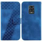 For Xiaomi Redmi Note 9 Pro/Note 9S/Note 9 Pro Max 7-shaped Embossed Leather Phone Case(Blue) - 1