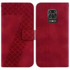 For Xiaomi Redmi Note 9 Pro/Note 9S/Note 9 Pro Max 7-shaped Embossed Leather Phone Case(Red) - 1