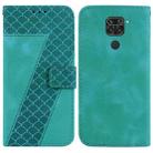 For Xiaomi Redmi Note 9/10X 4G 7-shaped Embossed Leather Phone Case(Green) - 1