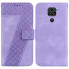 For Xiaomi Redmi Note 9/10X 4G 7-shaped Embossed Leather Phone Case(Purple) - 1