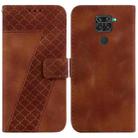 For Xiaomi Redmi Note 9/10X 4G 7-shaped Embossed Leather Phone Case(Brown) - 1